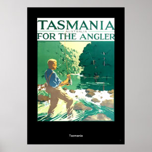 Pôster Cartaz de Viagem Antigo Tasmânia Austrália