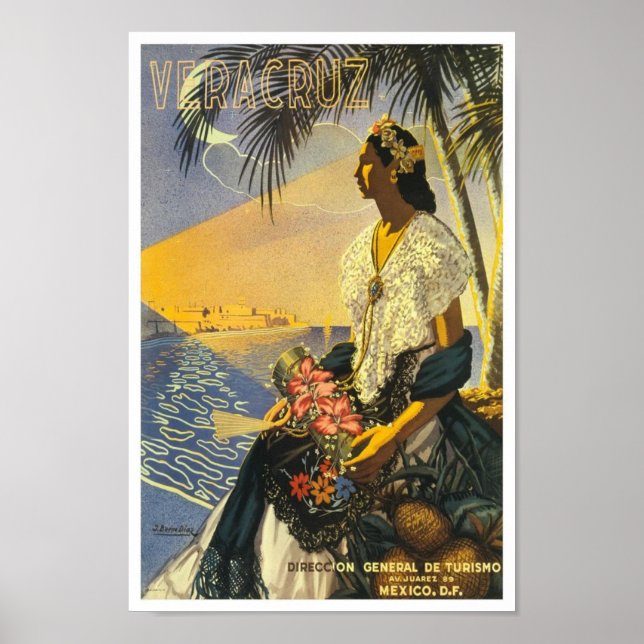 Poster Cartaz de Viagem Antigo Veracruz (Frente)