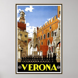 Poster Cartaz de Viagem Antigo Verona Viagem Itália