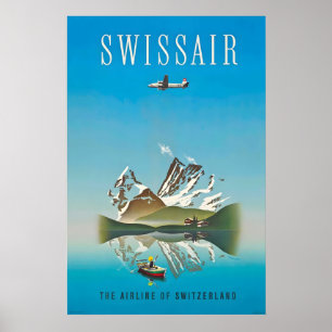 Poster Cartaz de Viagem Antigo Zurique Genebra Suíça