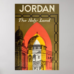 Poster Cartaz de Viagem Árabe da Jordânia Arte Árabe