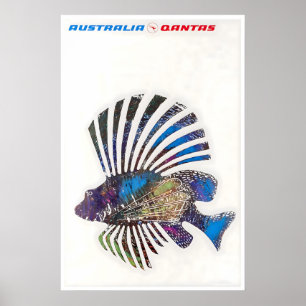 Poster Cartaz de Viagem Austrália Arte Australiana Pesca