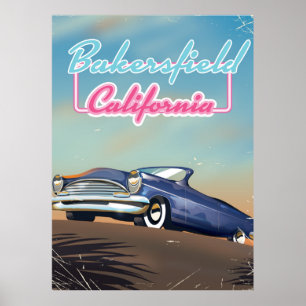 Poster cartaz de viagem Bakersfield Califórnia