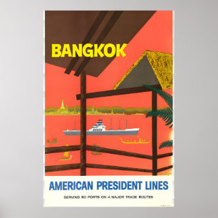 Poster Cartaz de Viagem Bangkok Tailândia