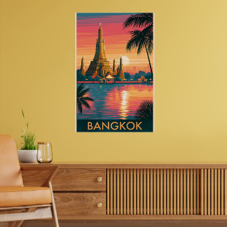 Poster cartaz de viagem Banguecoque, Tailândia