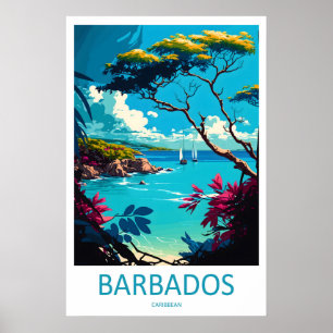Poster Cartaz de Viagem Barbados Caribe EUA 1