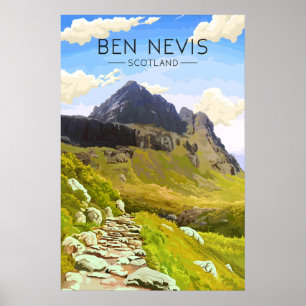 Poster Cartaz de Viagem Ben Nevis Escócia Dia