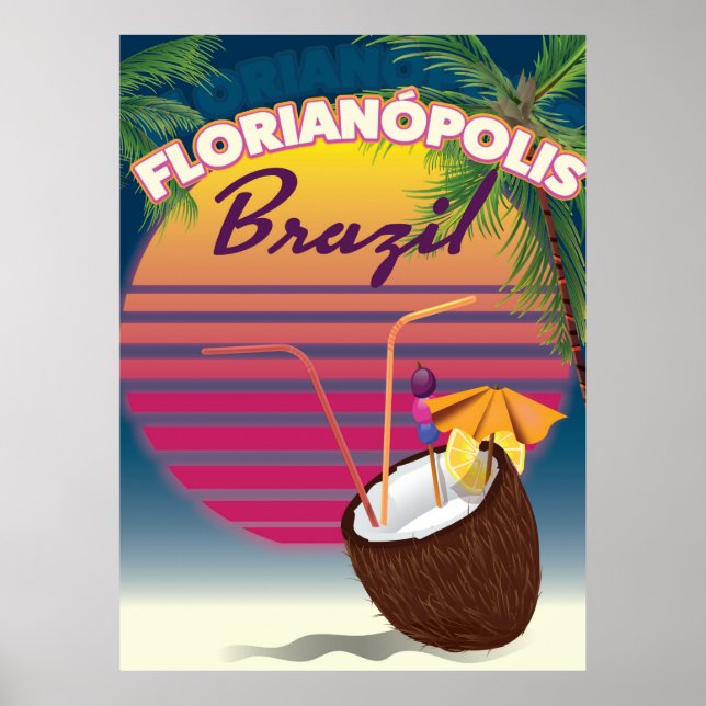 Pôster Cartaz de viagem brasileiro Florianópolis (Frente)