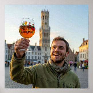 Poster Cartaz de Viagem Bruges Beerland Golden Hour