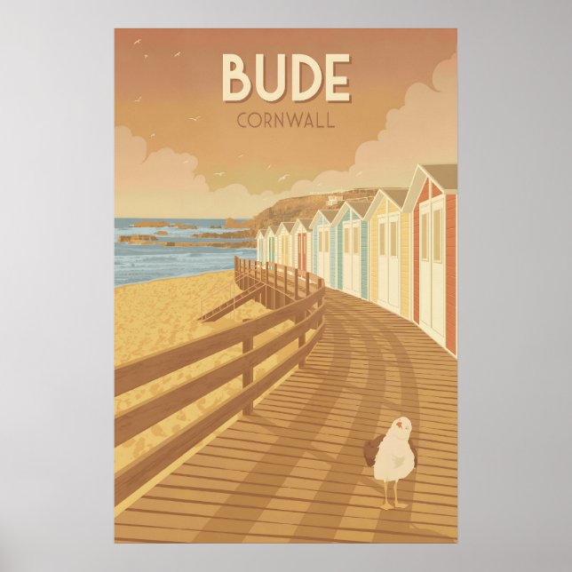 Poster Cartaz de Viagem Bude Cornwall (Frente)