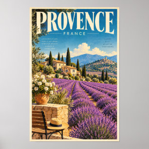 Poster Cartaz de Viagem Campos de Lavanda Provença França