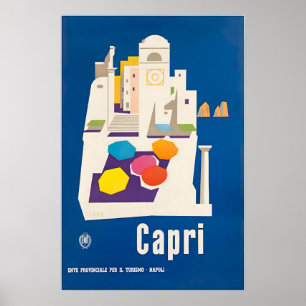 Poster Cartaz de Viagem Capri Arte Itália Vintage Prin