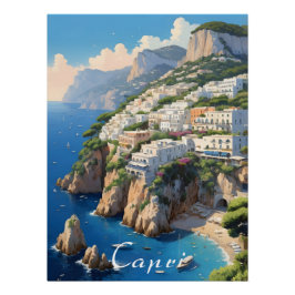 Pôster Cartaz de Viagem Capri Itália