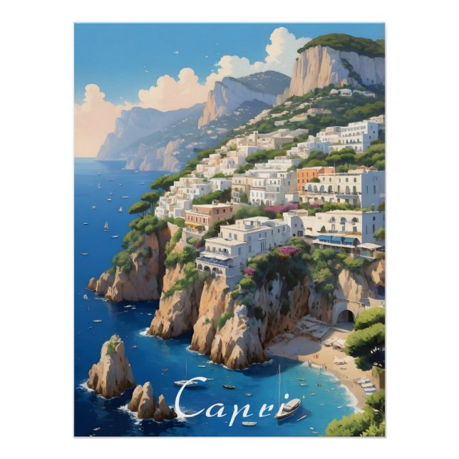 Pôster Cartaz de Viagem Capri Itália (Frente)