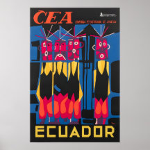 Cartaz de Viagem CEA Arte Sul-Americana do Equador