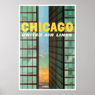Poster Cartaz de Viagem Chicago Arte Illinois Estados Uni