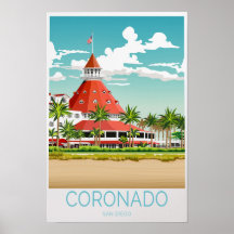 Cartaz de Viagem Coronado San Diego Viagem Califór