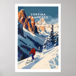 Poster Cartaz de Viagem Cortina dampezzo - Itália 1