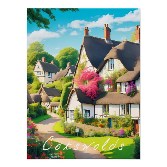 Pôster Cartaz de Viagem Cotswolds Inglaterra (Frente)