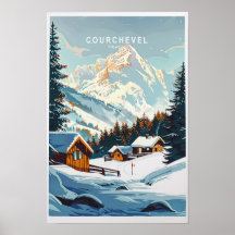 Cartaz de Viagem Courchevel França Courchevel Viag