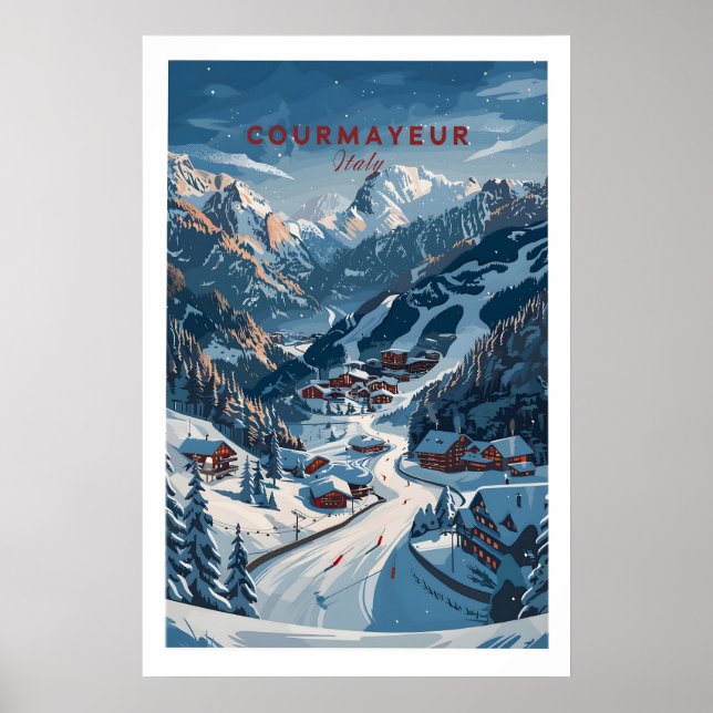 Poster Cartaz de Viagem Courmayeur - Itália 1 (Frente)