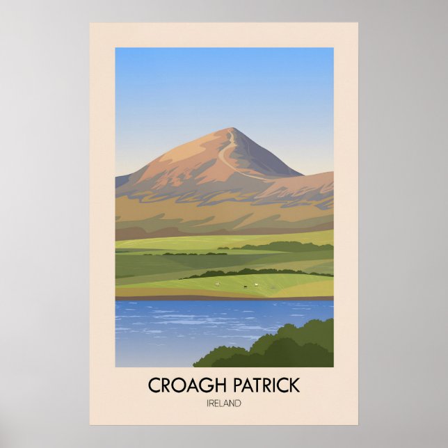 Poster Cartaz de Viagem Croagh Patrick Irlanda (Frente)