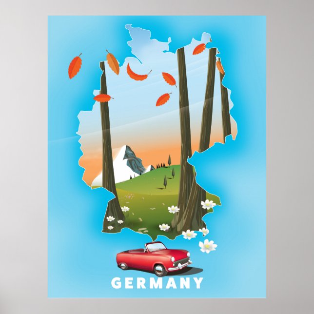 Poster Cartaz de viagem da Alemanha. (Frente)