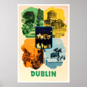 Poster Cartaz de Viagem da Arte de Dublin Irlanda Impress