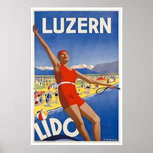 Poster Cartaz de Viagem da Arte de Lucerna Suíça Impressã