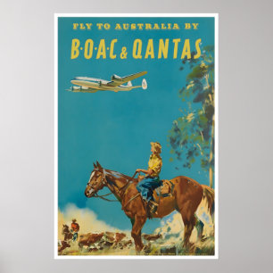 Poster Cartaz de Viagem da Austrália Arte Australiana BOA