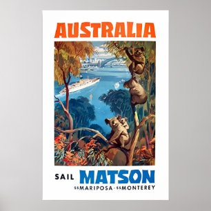 Poster Cartaz de Viagem da Austrália Arte Australiana Mat