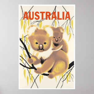 Poster Cartaz de Viagem da Austrália Arte Australiana Urs