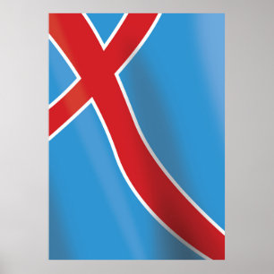Pôster cartaz de viagem da bandeira da Noruega