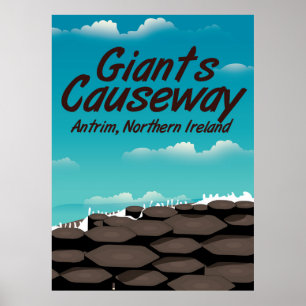 Poster cartaz de viagem da Calçada dos Gigantes da Irland