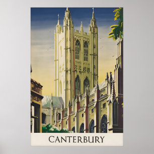 Poster Cartaz de Viagem da Catedral de Canterbury Inglate