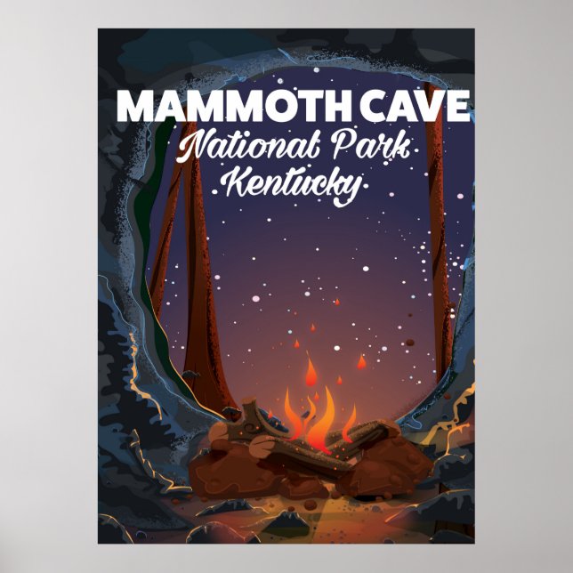 Pôster Cartaz de viagem da caverna Mammoth em Kentucky (Frente)