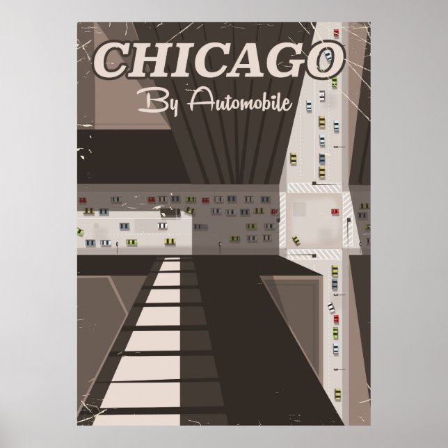 Pôster cartaz de viagem da cidade de Chicago (Frente)