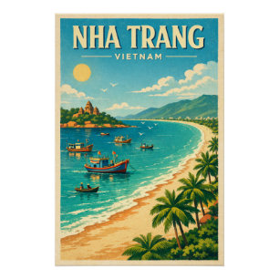 Pôster cartaz de viagem da cidade de Nha Trang, Vietnã