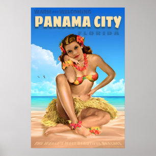 Poster Cartaz de Viagem da Cidade do Panamá Flórida Águia