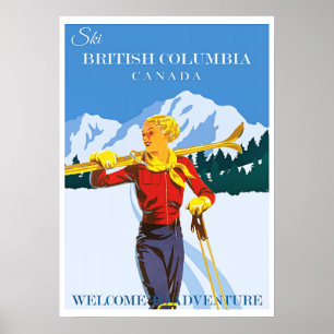 Poster Cartaz de Viagem da Colúmbia Britânica