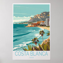 Cartaz de Viagem da Costa Blanca Espanha, Costa Bl