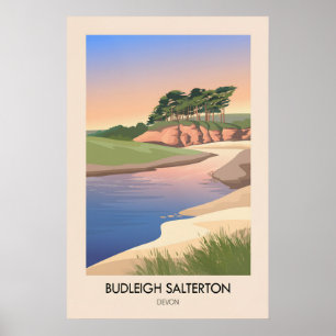 Poster Cartaz de Viagem da Costa Marítima de Budleigh Sal
