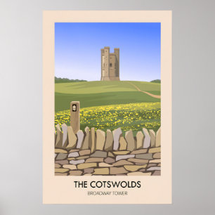 Poster Cartaz de Viagem da Cotswolds Broadway Tower