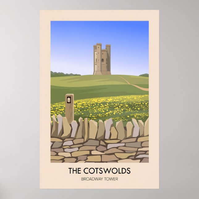Poster Cartaz de Viagem da Cotswolds Broadway Tower (Frente)