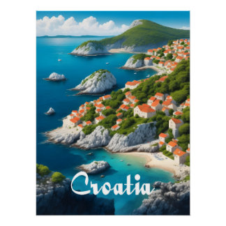 Pôster Cartaz de Viagem da Croácia