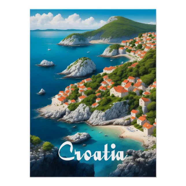 Pôster Cartaz de Viagem da Croácia (Frente)