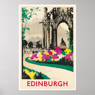 Poster Cartaz de Viagem da Escócia Arte de Edimburgo Esco
