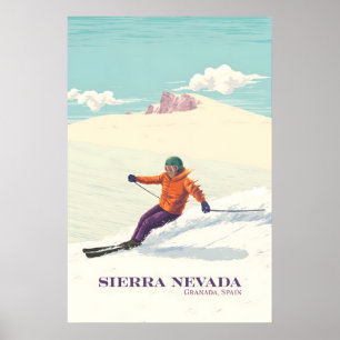 Poster Cartaz de Viagem da Estação de Esqui da Sierra Nev