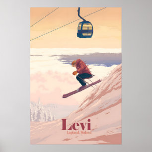 Poster Cartaz de Viagem da Estação de Esqui Levi Lapland