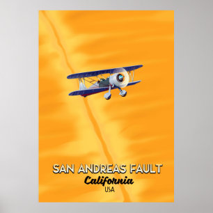 Poster Cartaz de viagem da falha de San Andreas Califórni